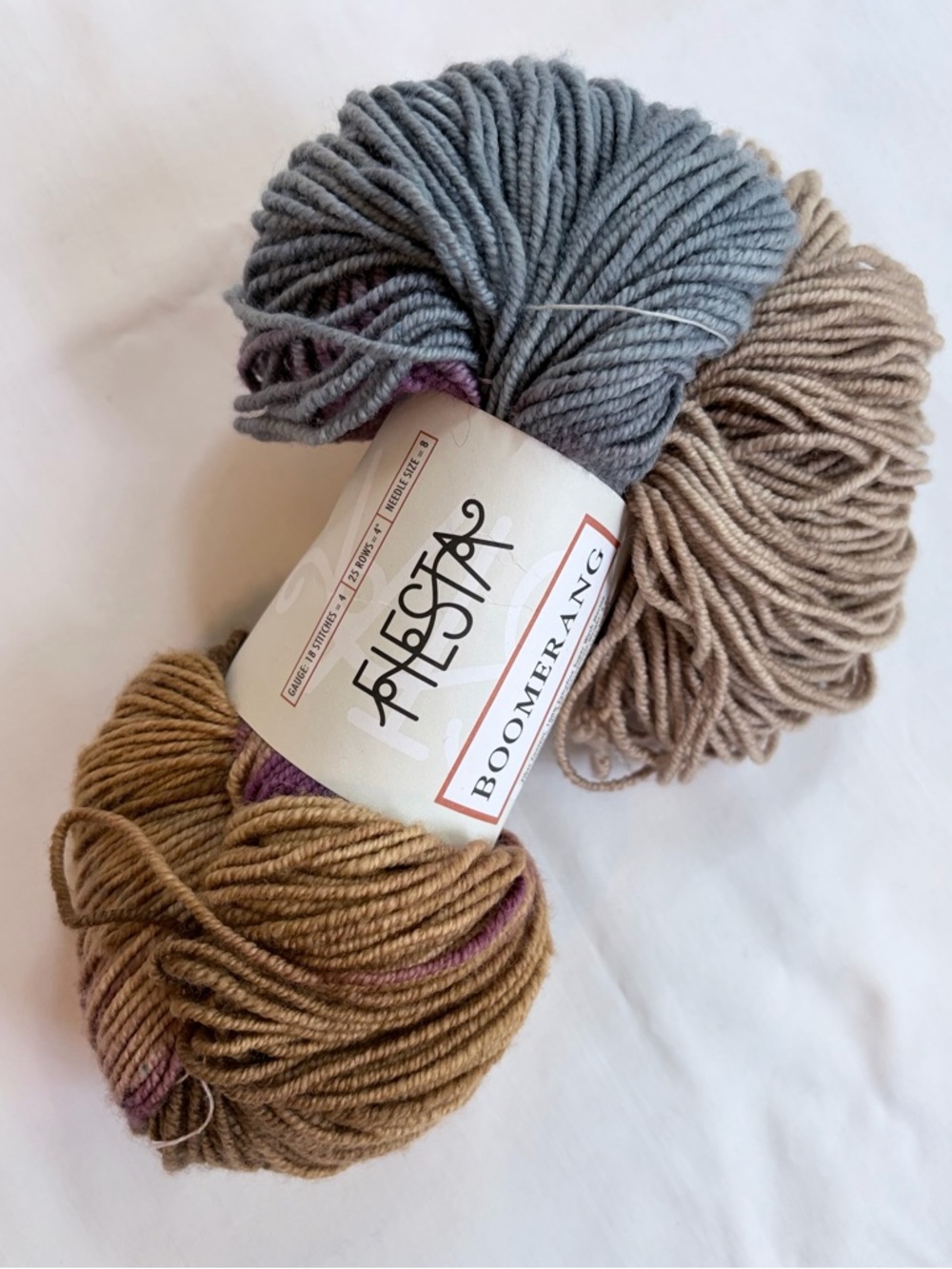 Fiesta Boomerang Raspberry Mocha 100% Merino Wool Sock Yarn